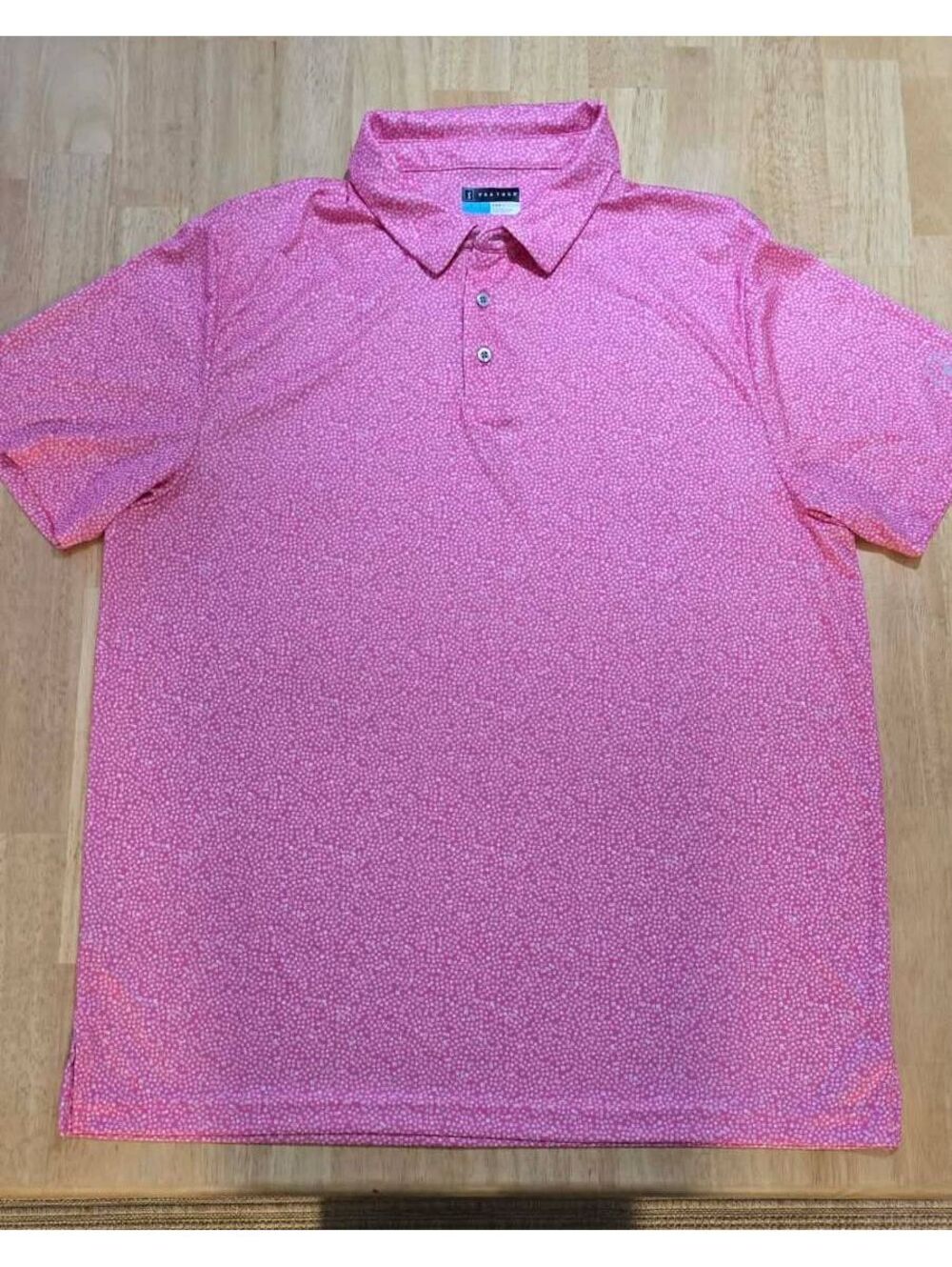 PGA TOUR Pro Series Men’s XXL Pink Geometric Performance Golf Polo Shirt